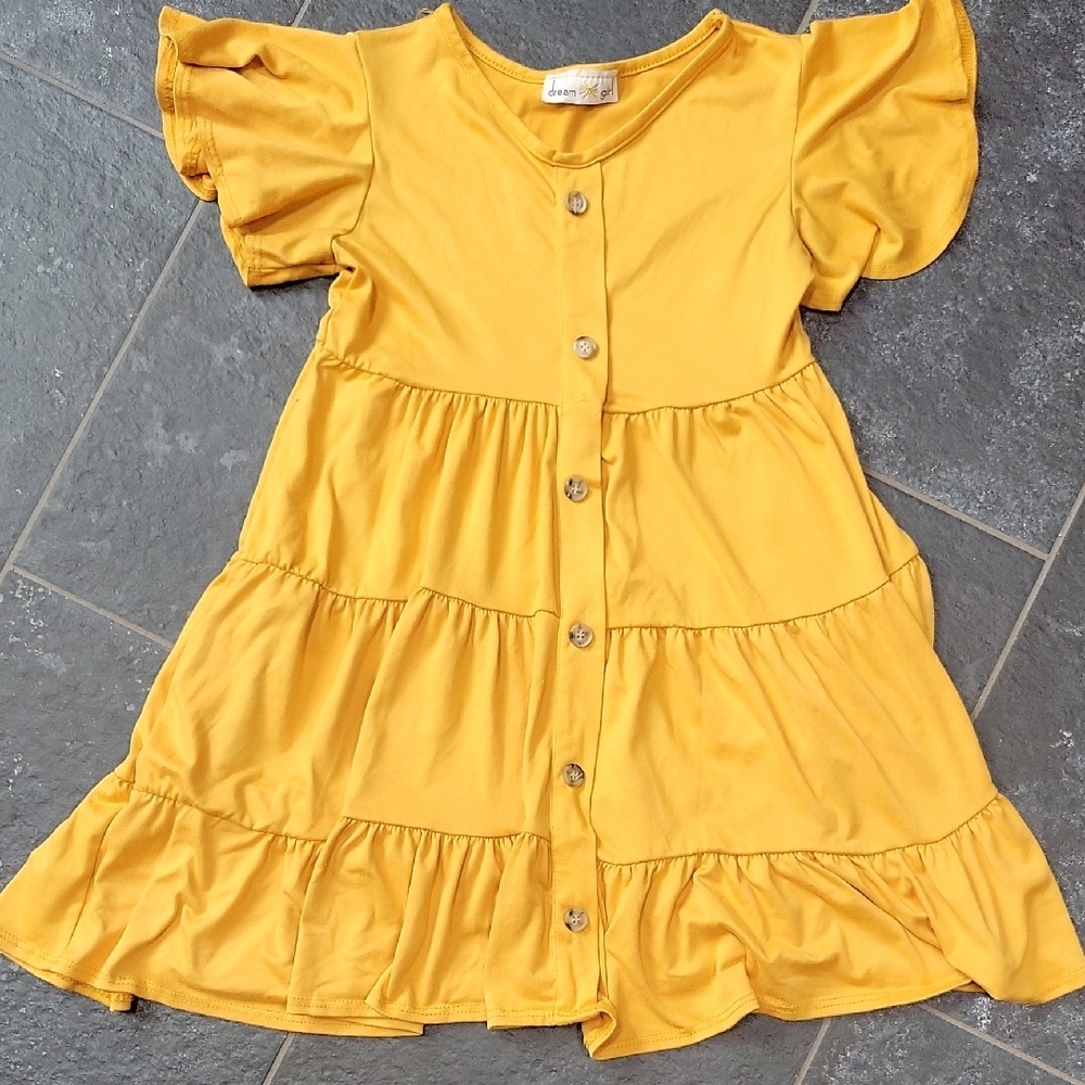 Yellow Button-Down Kids Dress
